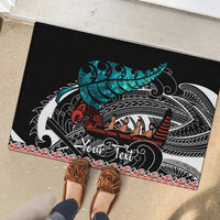 Personalised New Zealand Waka Rubber Doormat Aotearoa Maori Silver Fern Pattern LT14 - Polynesian Pride