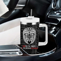 Toitu Te Tiriti Me Te Whakaputanga Tumbler With Handle Maori Wahaika With Haka Face