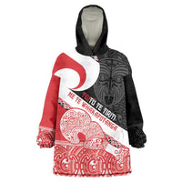 Toitu Te Tiriti Me Te Whakaputanga Wearable Blanket Hoodie Maori Wahaika With Haka Face