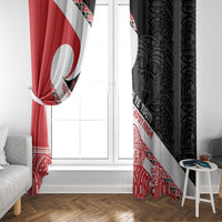 Toitu Te Tiriti Me Te Whakaputanga Window Curtain Maori Wahaika With Haka Face