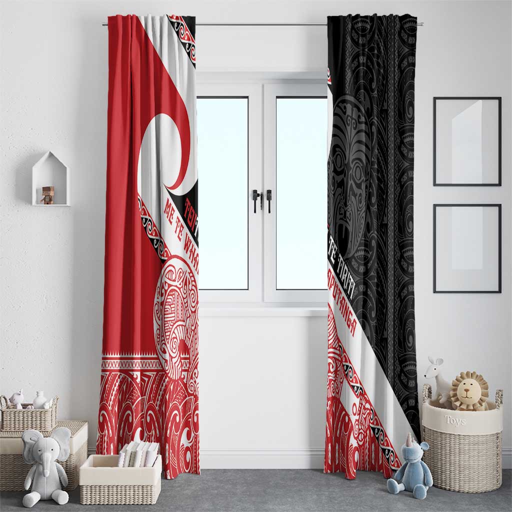 Toitu Te Tiriti Me Te Whakaputanga Window Curtain Maori Wahaika With Haka Face
