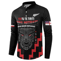 Personalised Toitu Te Tiriti Mana Maori Motuhake Button Sweatshirt Aotearoa Haka Face Mix Poutama Art LT14 - Polynesian Pride