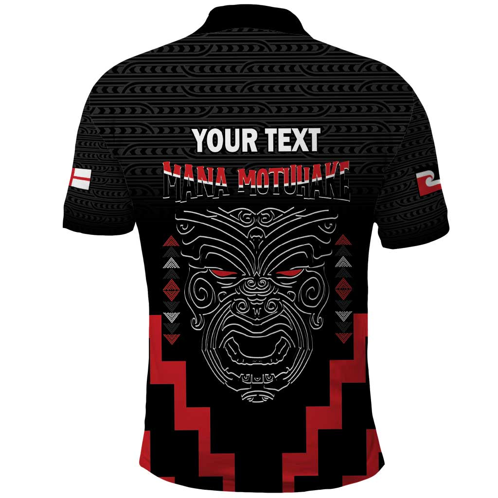 Personalised Toitu Te Tiriti Mana Maori Motuhake Polo Shirt Aotearoa Haka Face Mix Poutama Art