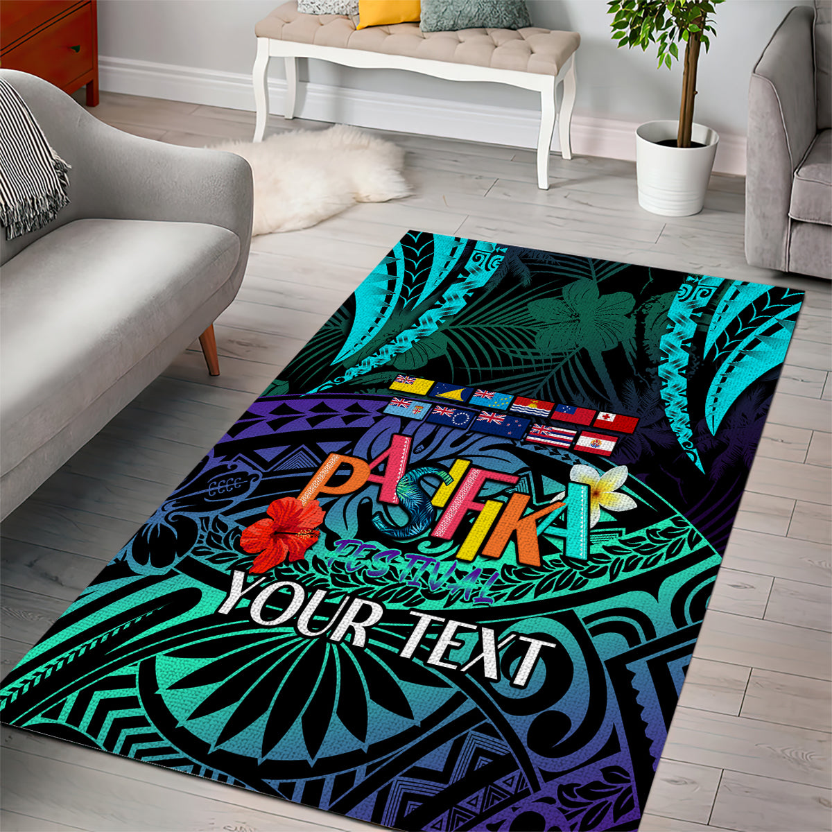 Personalised Pasifika Festival Auckland Area Rug 2024 Pacific Islands Polynesian Pattern LT14 - Polynesian Pride