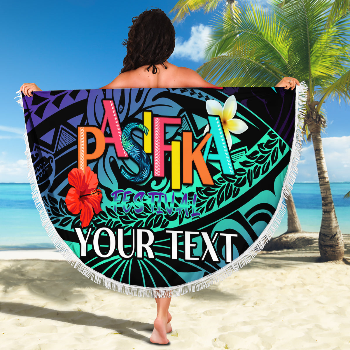 Personalised Pasifika Festival Auckland Beach Blanket 2024 Pacific Islands Polynesian Pattern LT14 - Polynesian Pride