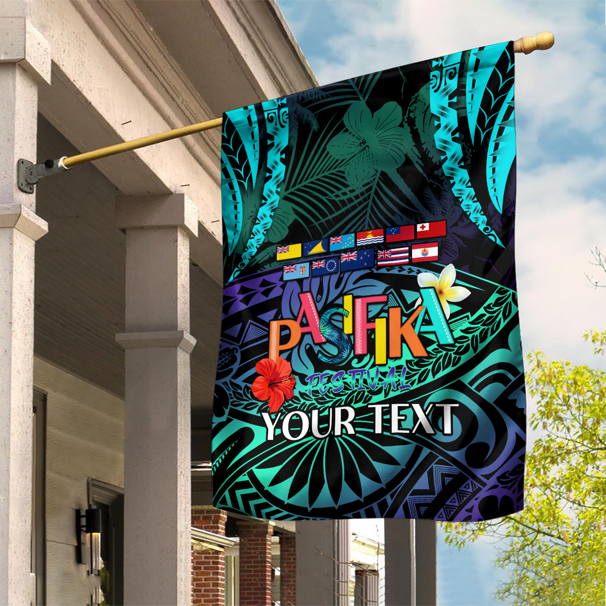 Personalised Pasifika Festival Auckland Garden Flag 2024 Pacific Islands Polynesian Pattern LT14 House Flag Purple - Polynesian Pride