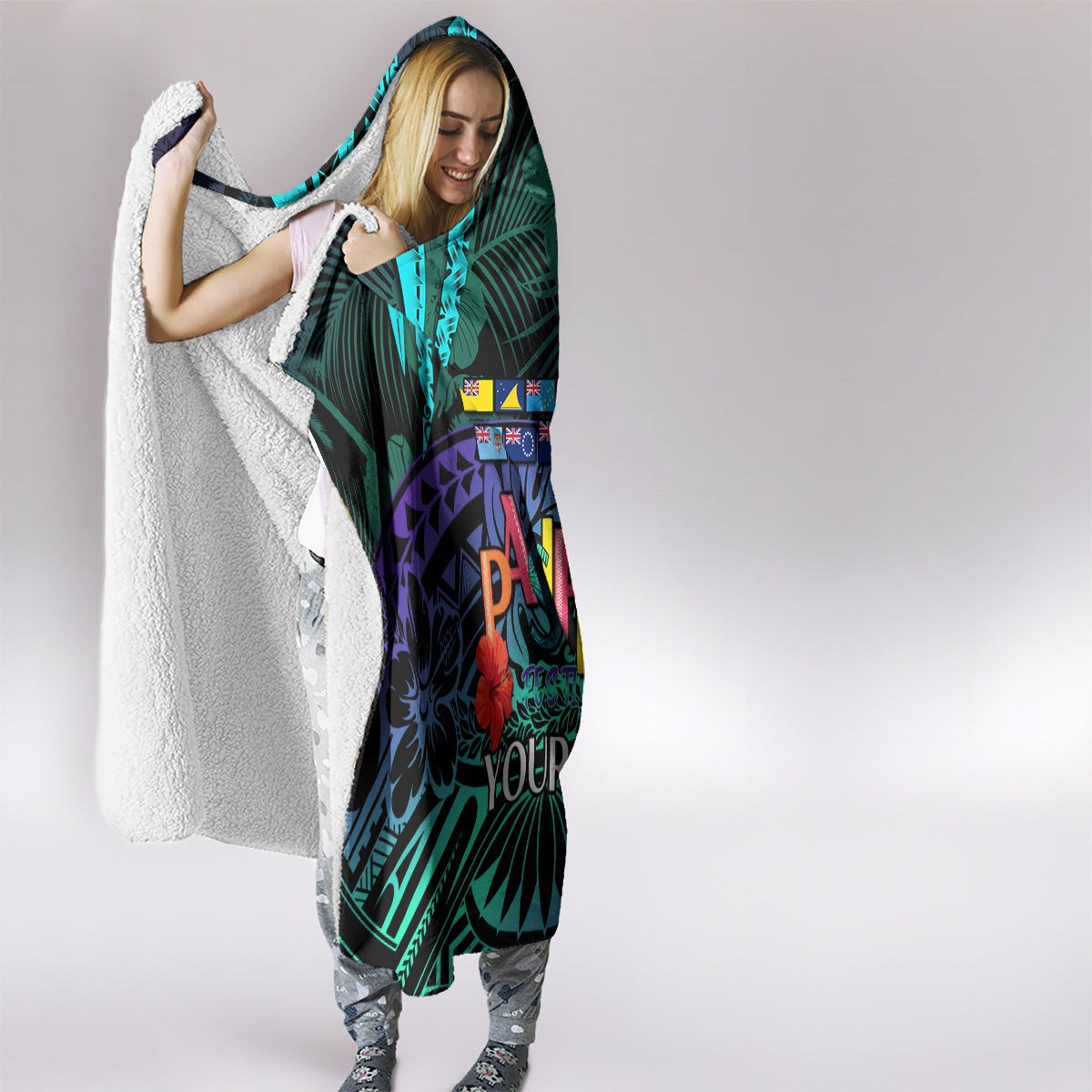 Personalised Pasifika Festival Auckland Hooded Blanket 2024 Pacific Islands Polynesian Pattern LT14 - Polynesian Pride