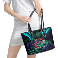 Personalised Pasifika Festival Auckland Leather Tote Bag 2024 Pacific Islands Polynesian Pattern LT14 - Polynesian Pride