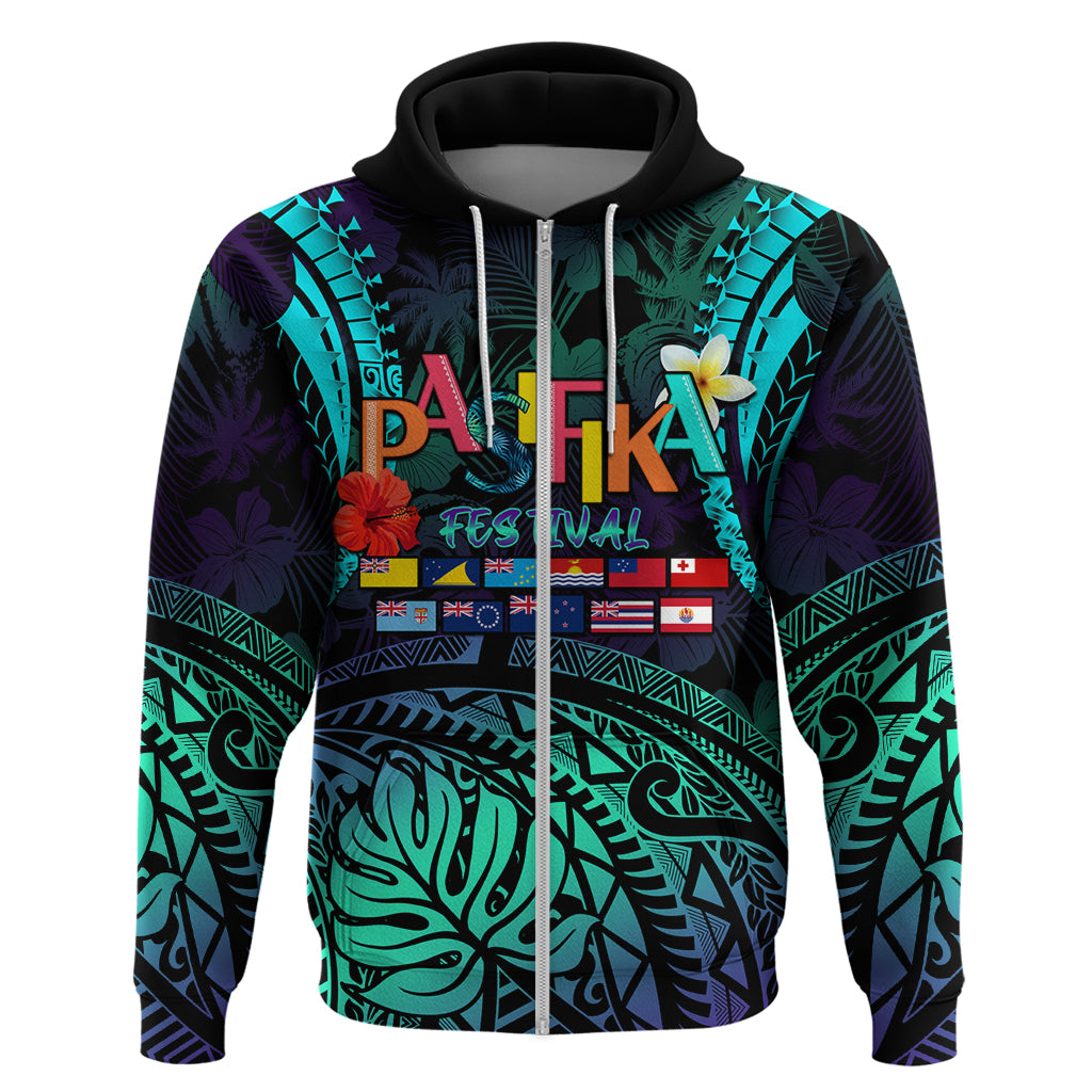 Personalised Pasifika Festival Auckland Zip Hoodie 2024 Pacific Islands Polynesian Pattern LT14 Zip Hoodie Purple - Polynesian Pride