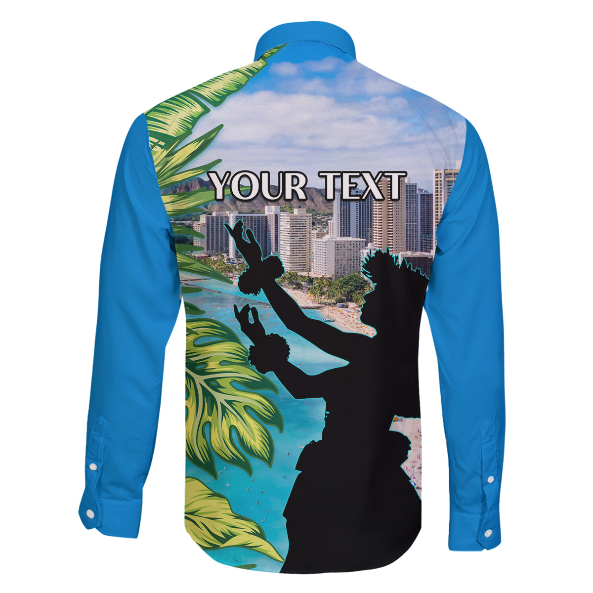 Personalised Honolulu Aloha Hawaii Family Matching Mermaid Dress and Hawaiian Shirt Tropical Leaves With Hula Girl LT14 - Polynesian Pride