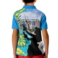 Personalised Honolulu Aloha Hawaii Kid Polo Shirt Tropical Leaves With Hula Girl LT14 - Polynesian Pride
