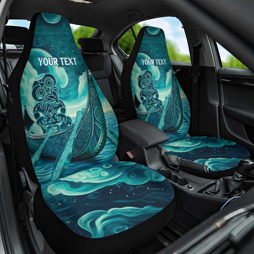 Personalised New Zealand Waitangi Day Car Seat Cover Hei Tiki With Maori Waka - Whakarare Pattern