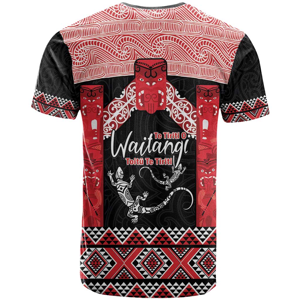 Toitu Te Tiriti O Waitangi T Shirt Maori Wharenui With Taniko Motifs LT14 - Polynesian Pride