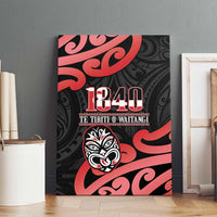 New Zealand 1840 Waitangi Day Canvas Wall Art Aotearoa Haka Mask - Red Version