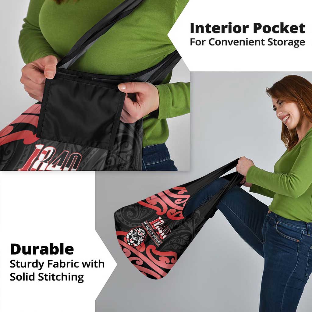 New Zealand 1840 Waitangi Day Grocery Bag Aotearoa Haka Mask - Red Version