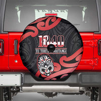 New Zealand 1840 Waitangi Day Spare Tire Cover Aotearoa Haka Mask - Red Version LT14 - Polynesian Pride