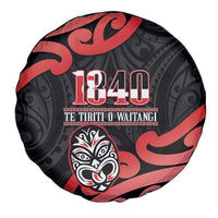 New Zealand 1840 Waitangi Day Spare Tire Cover Aotearoa Haka Mask - Red Version LT14 - Polynesian Pride