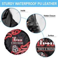 New Zealand 1840 Waitangi Day Spare Tire Cover Aotearoa Haka Mask - Red Version LT14 - Polynesian Pride