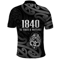 New Zealand 1840 Waitangi Day Polo Shirt Aotearoa Haka Mask - Black Version
