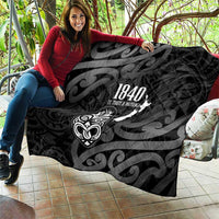 New Zealand 1840 Waitangi Day Quilt Aotearoa Haka Mask - Black Version LT14 - Polynesian Pride