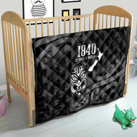 New Zealand 1840 Waitangi Day Quilt Aotearoa Haka Mask - Black Version LT14 - Polynesian Pride