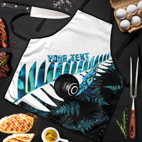 New Zealand Lawn Bowls Custom Apron Aotearoa Silver Fern Paua Shell LT14 Black - Polynesian Pride