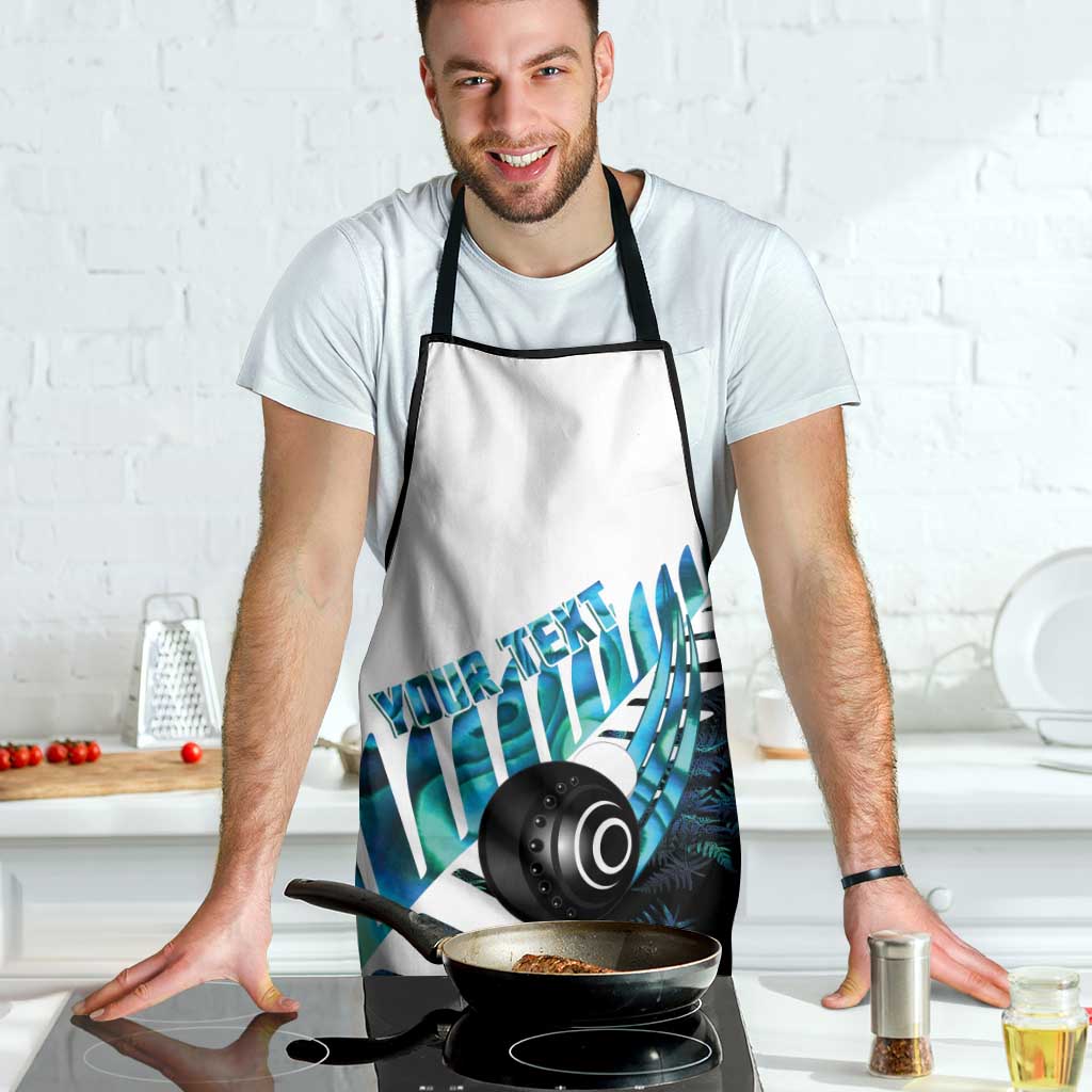 New Zealand Lawn Bowls Custom Apron Aotearoa Silver Fern Paua Shell LT14 - Polynesian Pride