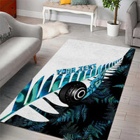New Zealand Lawn Bowls Custom Area Rug Aotearoa Silver Fern Paua Shell LT14 - Polynesian Pride