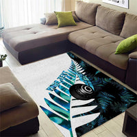 New Zealand Lawn Bowls Custom Area Rug Aotearoa Silver Fern Paua Shell LT14 - Polynesian Pride