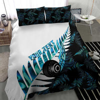 New Zealand Lawn Bowls Custom Bedding Set Aotearoa Silver Fern Paua Shell LT14 - Polynesian Pride