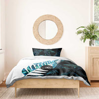 New Zealand Lawn Bowls Custom Bedding Set Aotearoa Silver Fern Paua Shell LT14 - Polynesian Pride