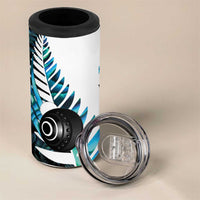 New Zealand Lawn Bowls Custom 4 in 1 Can Cooler Tumbler Aotearoa Silver Fern Paua Shell LT14 - Polynesian Pride