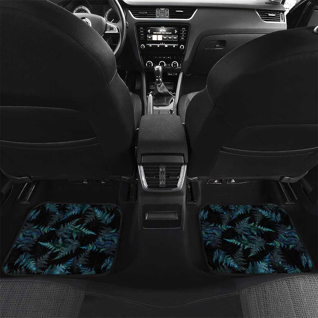 New Zealand Lawn Bowls Custom Car Mats Aotearoa Silver Fern Paua Shell - Polynesian Pride
