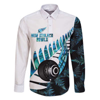 New Zealand Lawn Bowls Custom Family Matching Off Shoulder Maxi Dress and Hawaiian Shirt Aotearoa Silver Fern Paua Shell - Polynesian Pride