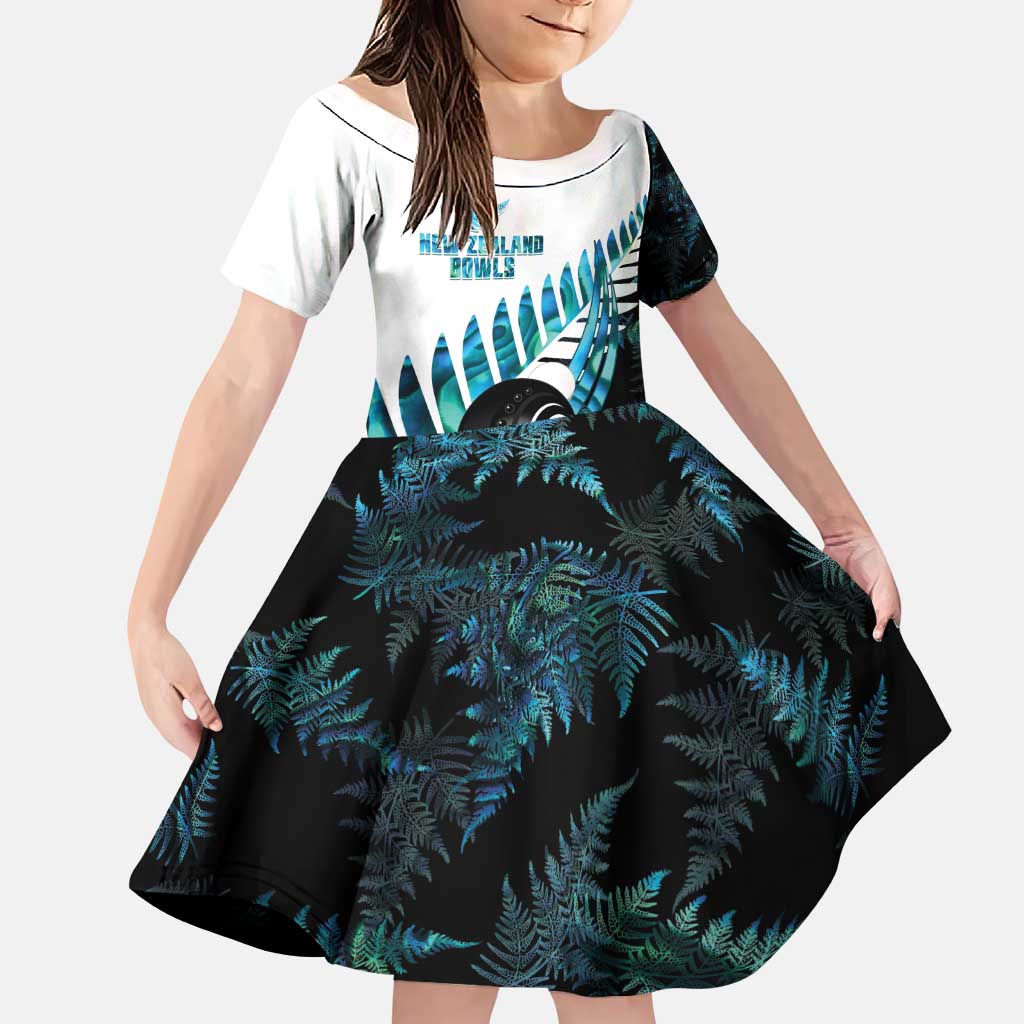 New Zealand Lawn Bowls Custom Family Matching Puletasi and Hawaiian Shirt Aotearoa Silver Fern Paua Shell - Polynesian Pride