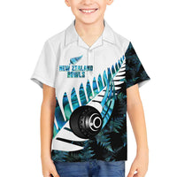 New Zealand Lawn Bowls Custom Family Matching Puletasi and Hawaiian Shirt Aotearoa Silver Fern Paua Shell - Polynesian Pride