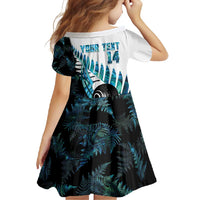 New Zealand Lawn Bowls Custom Family Matching Short Sleeve Bodycon Dress and Hawaiian Shirt Aotearoa Silver Fern Paua Shell - Polynesian Pride