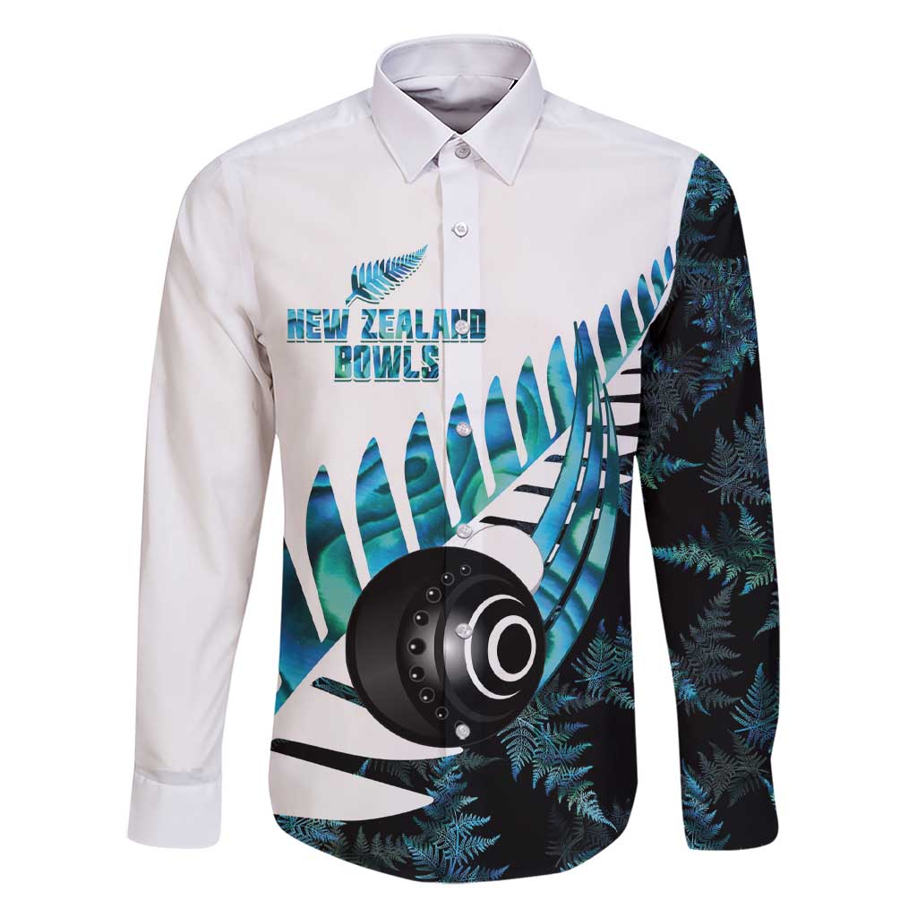 New Zealand Lawn Bowls Custom Family Matching Short Sleeve Bodycon Dress and Hawaiian Shirt Aotearoa Silver Fern Paua Shell - Polynesian Pride