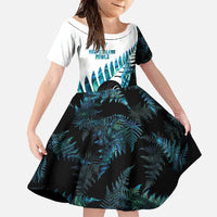 New Zealand Lawn Bowls Custom Family Matching Summer Maxi Dress and Hawaiian Shirt Aotearoa Silver Fern Paua Shell - Polynesian Pride
