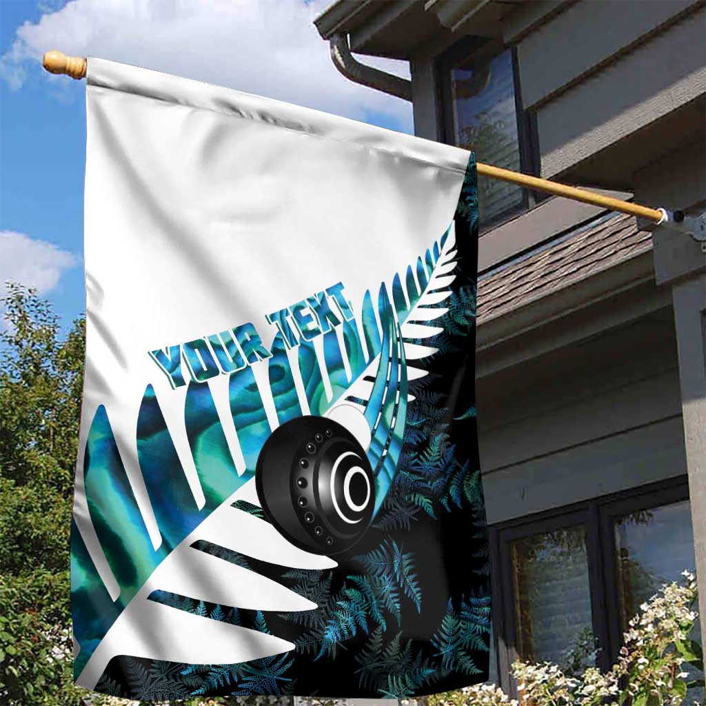 New Zealand Lawn Bowls Custom Garden Flag Aotearoa Silver Fern Paua Shell LT14 - Polynesian Pride