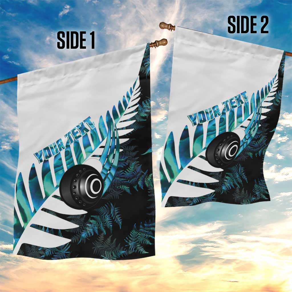 New Zealand Lawn Bowls Custom Garden Flag Aotearoa Silver Fern Paua Shell LT14 - Polynesian Pride