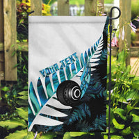 New Zealand Lawn Bowls Custom Garden Flag Aotearoa Silver Fern Paua Shell LT14 Garden Flag Black - Polynesian Pride
