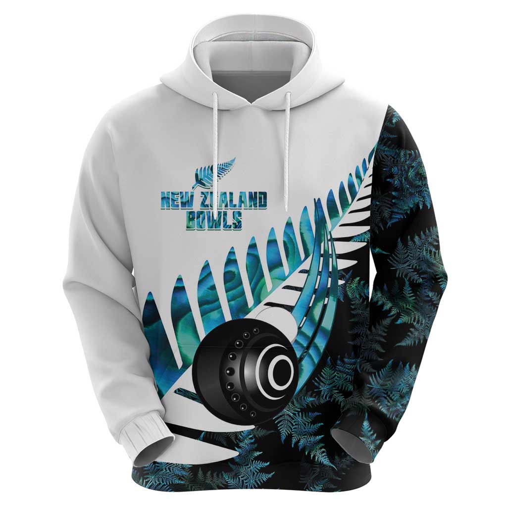 New Zealand Lawn Bowls Custom Hoodie Aotearoa Silver Fern Paua Shell LT14 - Polynesian Pride
