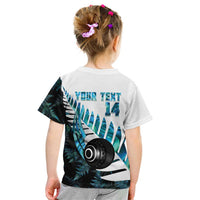 New Zealand Lawn Bowls Custom Kid T Shirt Aotearoa Silver Fern Paua Shell LT14 - Polynesian Pride