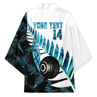 New Zealand Lawn Bowls Custom Kimono Aotearoa Silver Fern Paua Shell LT14 - Polynesian Pride