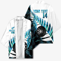 New Zealand Lawn Bowls Custom Kimono Aotearoa Silver Fern Paua Shell LT14 - Polynesian Pride