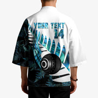 New Zealand Lawn Bowls Custom Kimono Aotearoa Silver Fern Paua Shell LT14 - Polynesian Pride