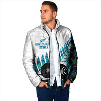 New Zealand Lawn Bowls Custom Padded Jacket Aotearoa Silver Fern Paua Shell LT14 - Polynesian Pride