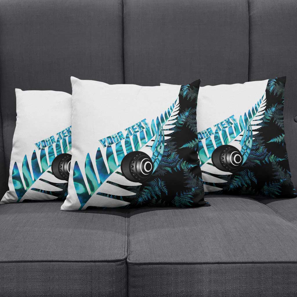 New Zealand Lawn Bowls Custom Pillow Cover Aotearoa Silver Fern Paua Shell LT14 - Polynesian Pride