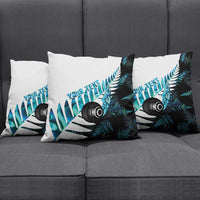 New Zealand Lawn Bowls Custom Pillow Cover Aotearoa Silver Fern Paua Shell LT14 - Polynesian Pride